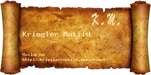 Kriegler Matild névjegykártya